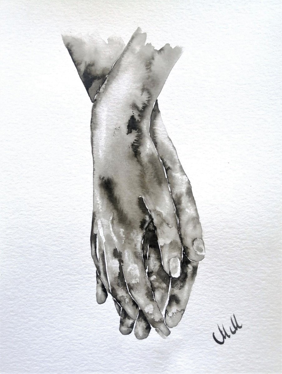 Lovers holding hands VIII by Mateja Marinko