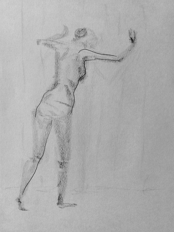 Nude figure. I'm initiating my infiltration. Original nude drawing.