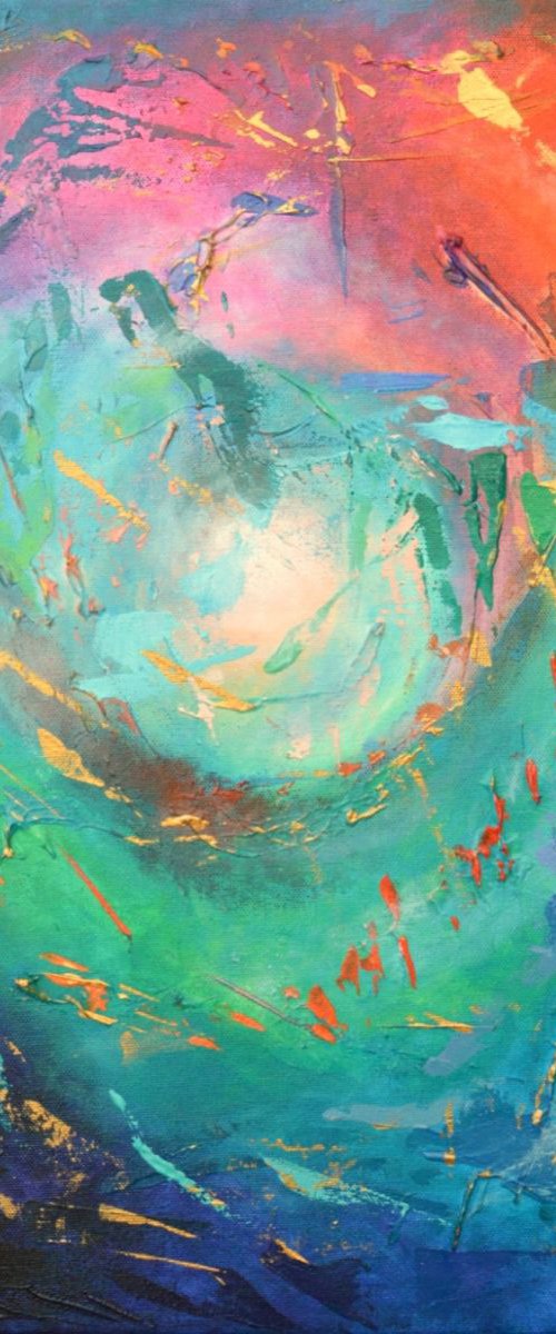 Life - Gold, Blue and Green by Lisa Mann