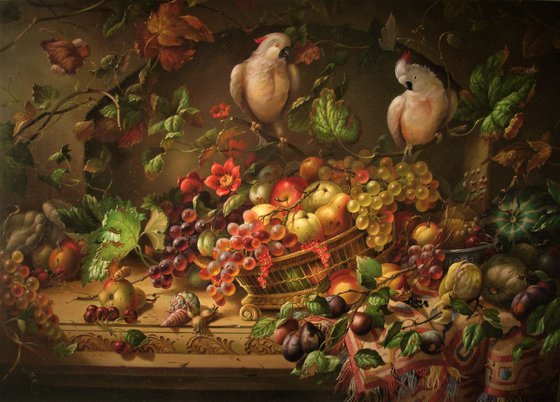 Still life with parrots.