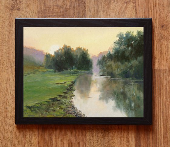 Cloudy sunrise on the river