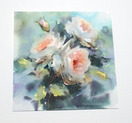 Summer beauty / Small roses in watercolor