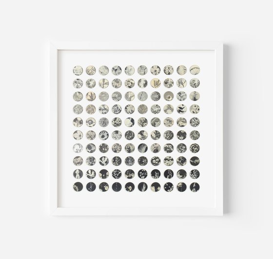 One Hundred Vintage Botanical Dots Collage