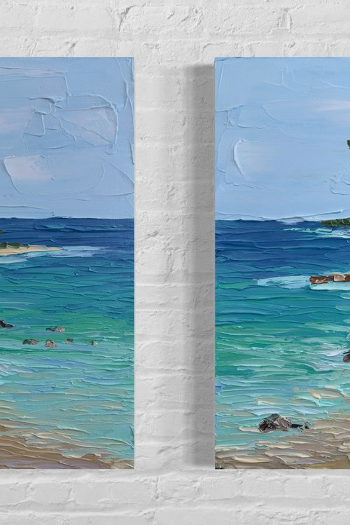 Tropical retreat diptych by Guzaliya Xavier