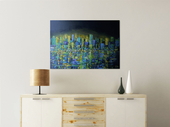 City on the Edge no2 l LARGE ABSTRACT PAINTING
