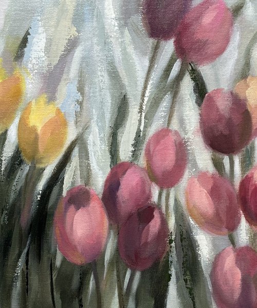 Tulips in the Rain by Silvia Vassileva