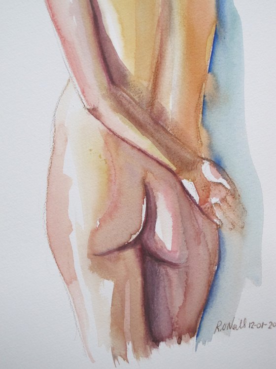 female nude back study