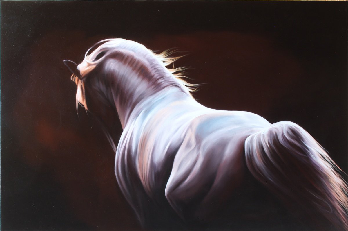 Photorealistic Oil Painting , Beauty In The Shadows By Marie Madej, 47 X 31, Artwork For Sale On Artfinder