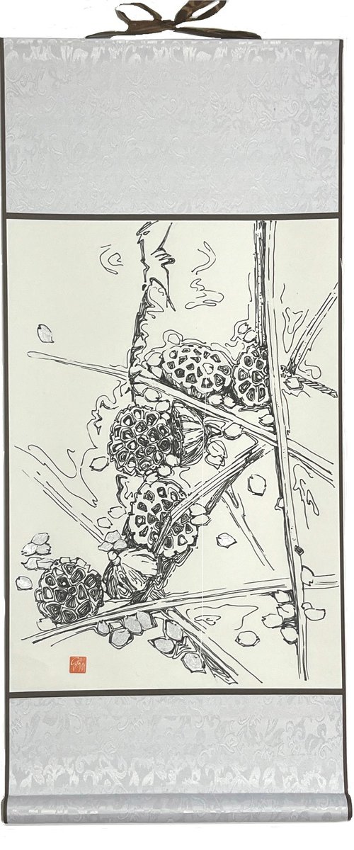 Lotus pond. Sakura by Guzel Min