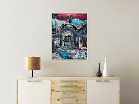 THE BRAVE TRAVELERS | Digital Painting printed on Alu-Dibond with white wood frame | Unique Artwork | 2018 | Simone Morana Cyla | 65 x 85 cm | Art Gallery Quality |