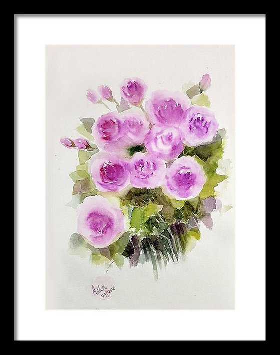 Pretty Pink Watercolor Roses - Art for Peace