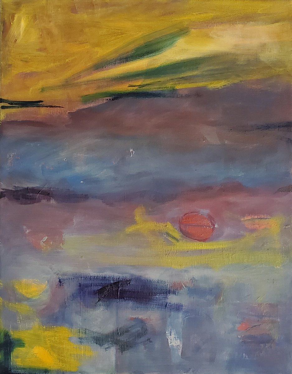 Organic Abstract Acrylic Painting By Rebecca Hodel, 11 X 14", A Place In The Distance, Original Artwork