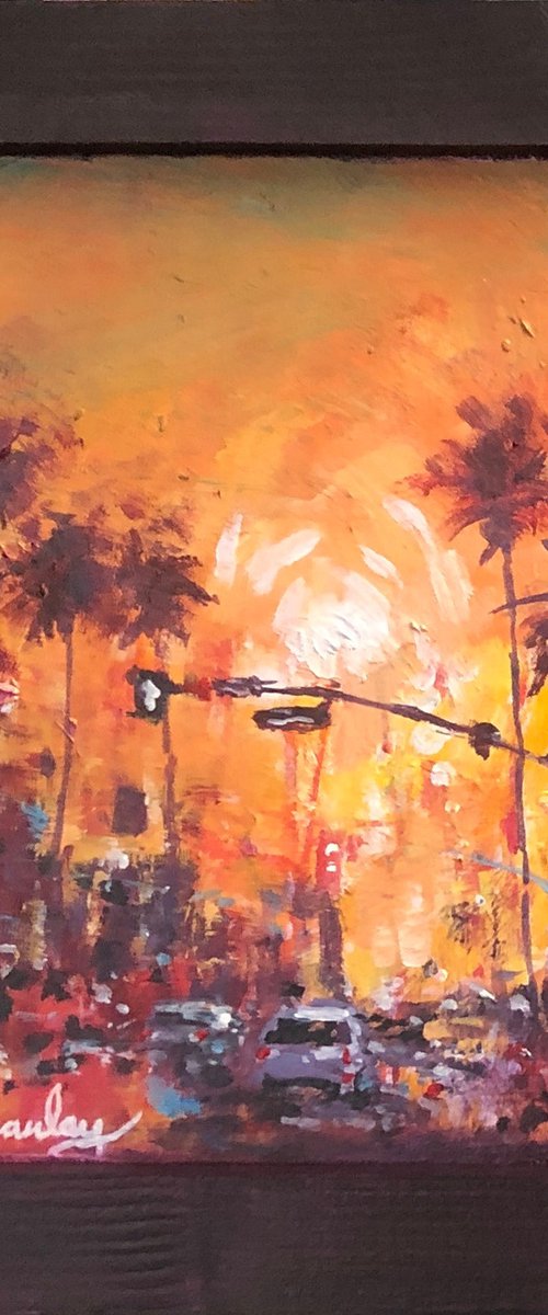 L.A sunset taxis by Ewen Macaulay