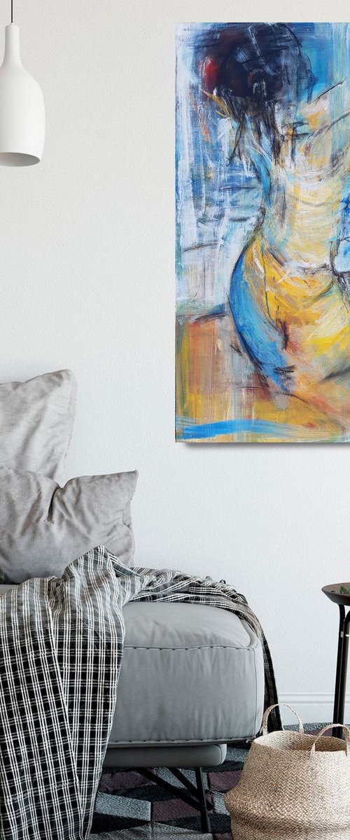'AT THE BEACH' #2- Abstract figurative artwork - female nude by Stefanie Rogge