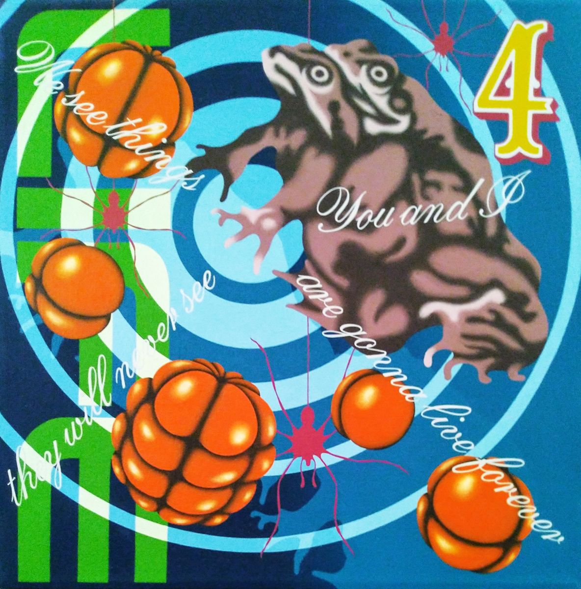 Urban And Pop Animal Acrylic Painting By Hirotaka Suzuki, 16 X 16, #4 (Count Down Series ), Original Artwork