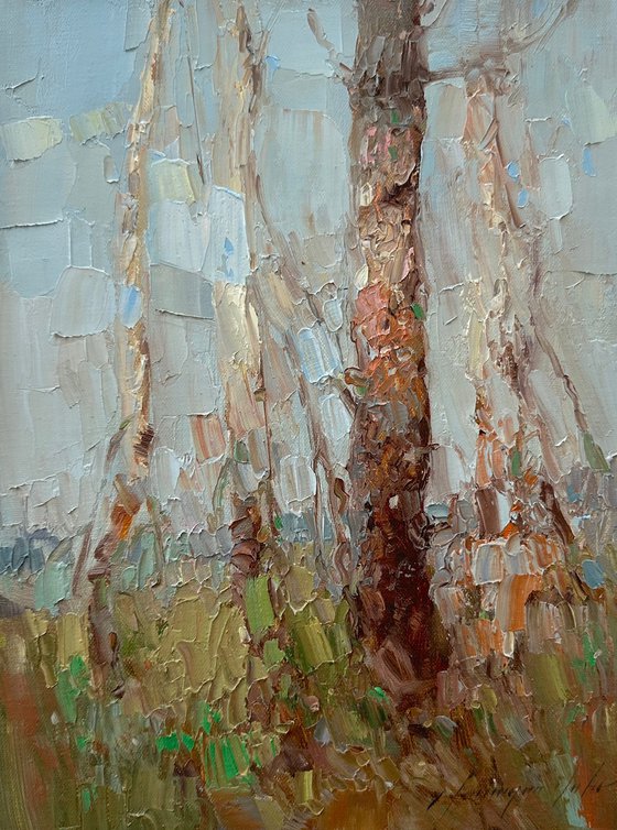 Trees, Original oil painting, Handmade artwork, One of a kind