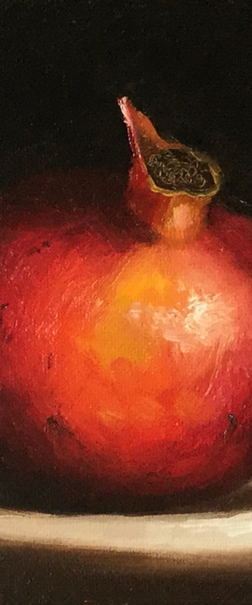 lone Pomegranate still life by Jane Palmer Art
