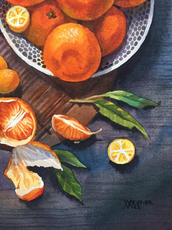 Still life with tangerines