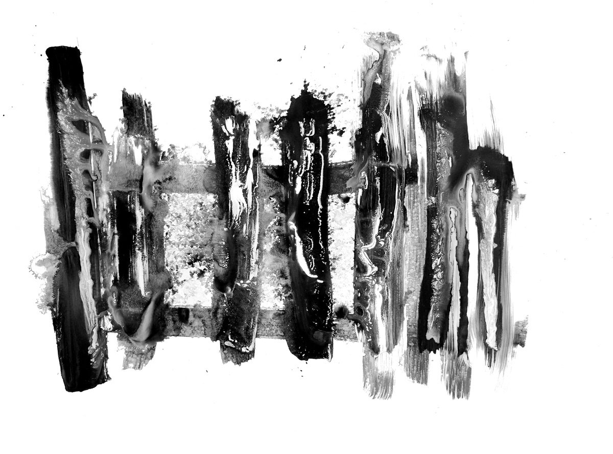 Expressive Abstract Acrylic Painting By Newel Hunter, 24 X 18", Lifelines, Original Artwork