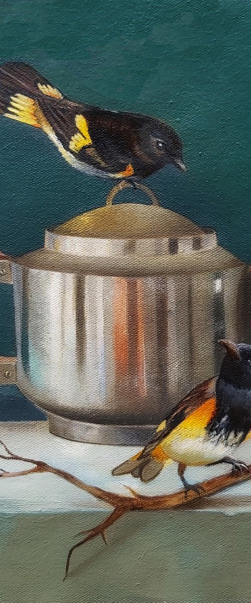 Teapot & Birds by Priyanka Singh