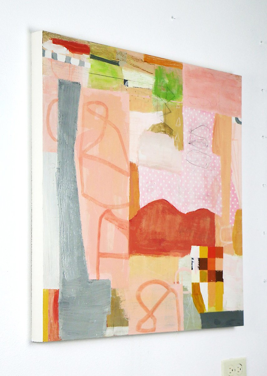 Abstract Painting By Tara Kelley-Cruz, 30 X 30", Treasure Map, Original Artwork