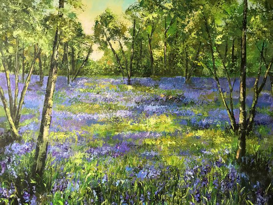 Bluebell wood- landscape painting