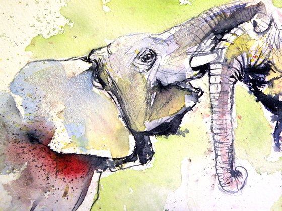 Elephants in silver