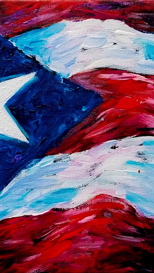 PR Flag - original acrylic vibrant artwork by Galina Victoria