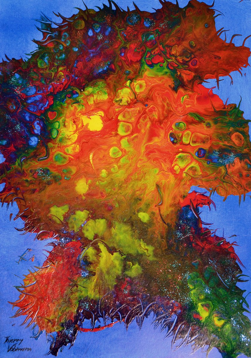 Abstract Acrylic Painting By Thierry Vobmann. Abstract ., 12 X 17", Ideal Gift 134, Original Artwork