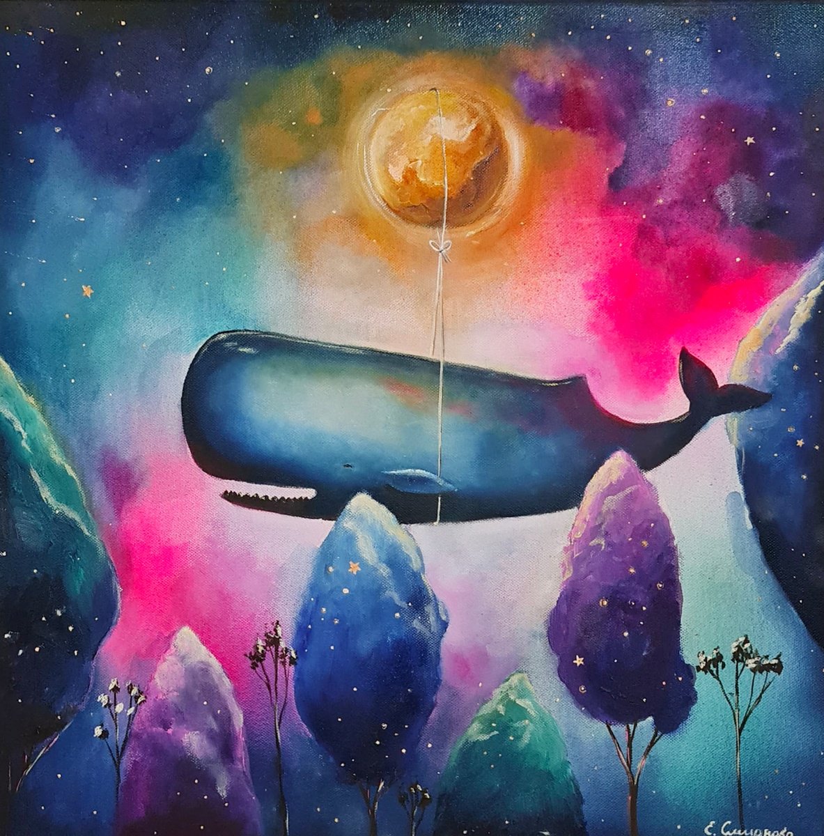 Surrealistic Painting , Carrying The Impossible By Evgenia Smirnova, 20 X 20, Artwork For Sale On Artfinder