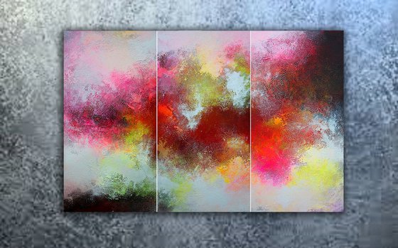 150x100cm. / Abstract Painting / 3 in 1 / Full Bloom