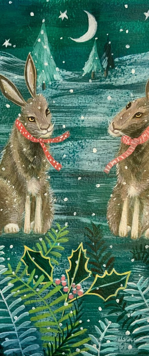 Winter Hares by Mary Stubberfield