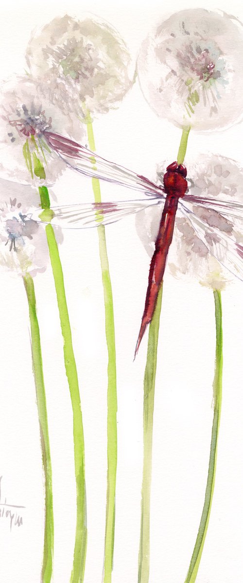 Dragonfly and Dandelions by Suren Nersisyan