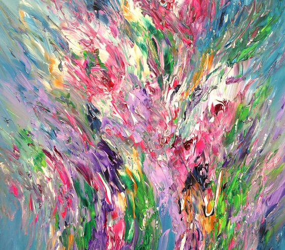 Pink Turquoise Flowery L 1