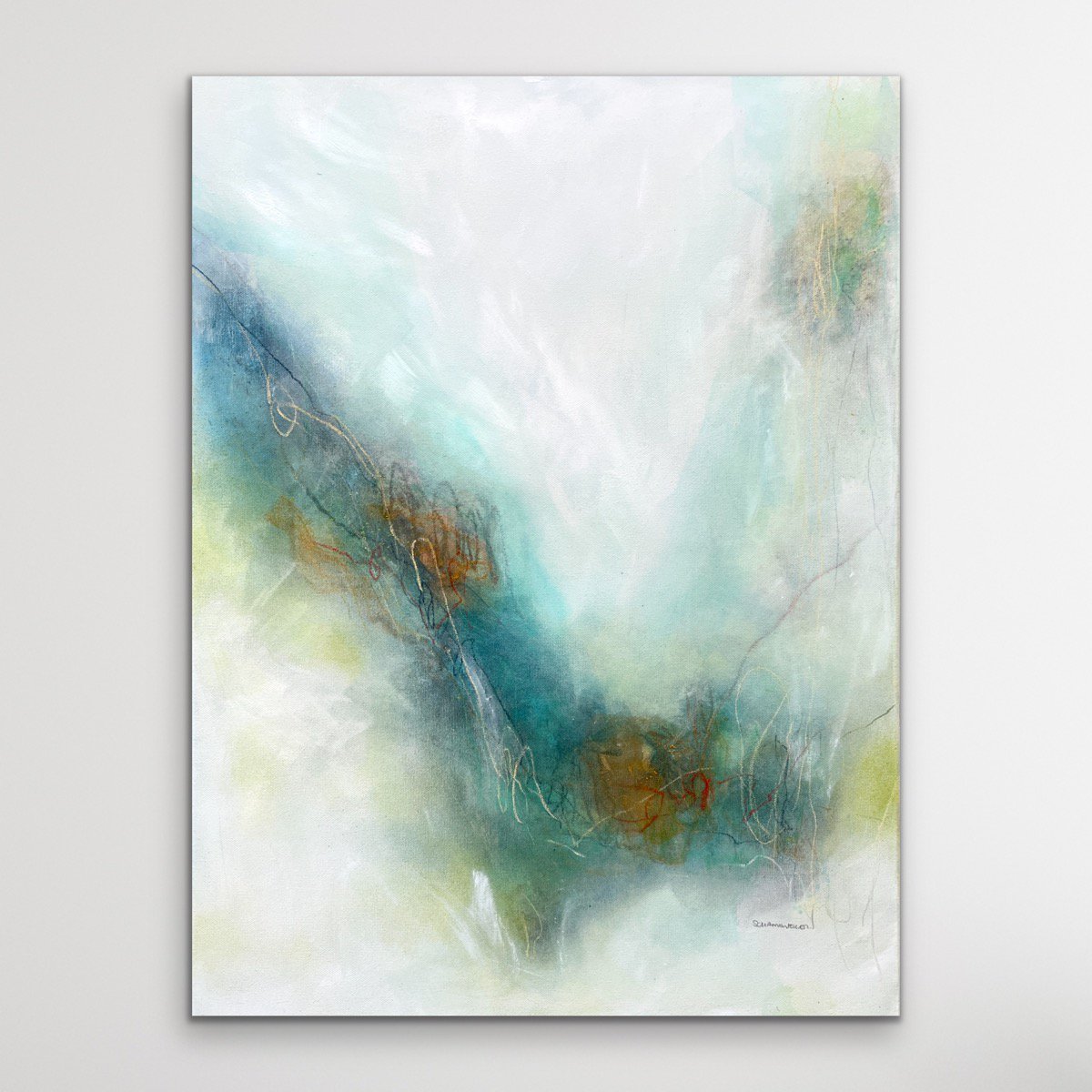Abstract Acrylic Painting By Kirsten Schankweiler, 24 X 31", Just Breathe Ii, Original Artwork