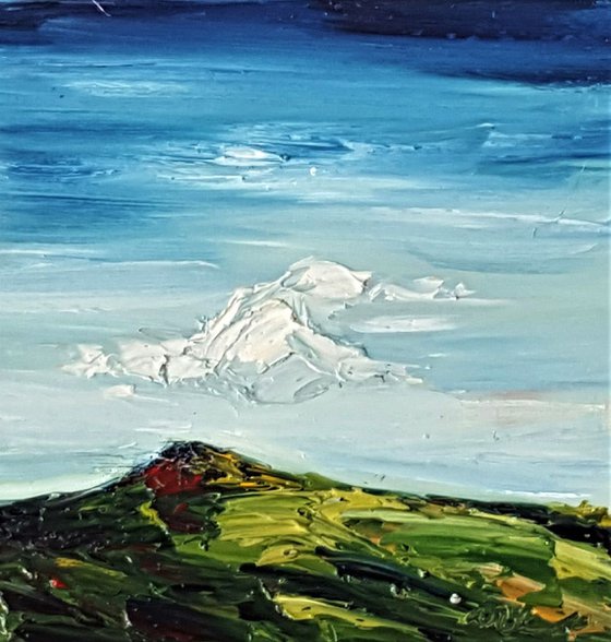 The Lone Cloud and the Mountain - A Mini Masterpiece Irish landscape