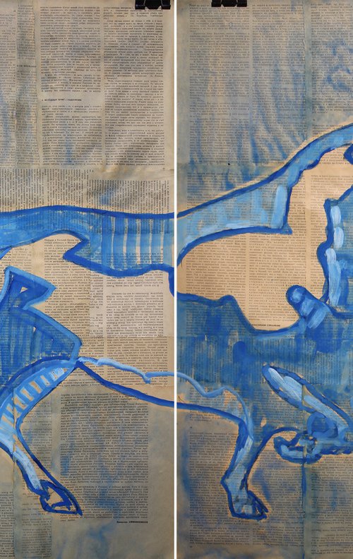 Bull. (diptych) by Marat Cherny
