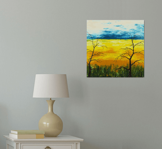 Trees near the field