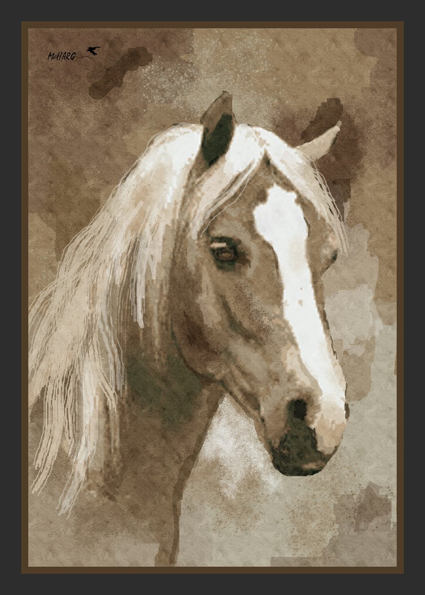 Impressionistic Animal Painting By Joe Mcharg, 30 X 42, Mystic, Original Artwork