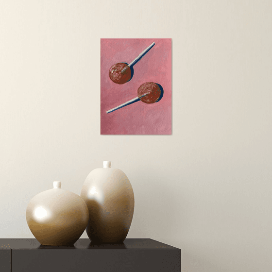 two lollipops — modern still life