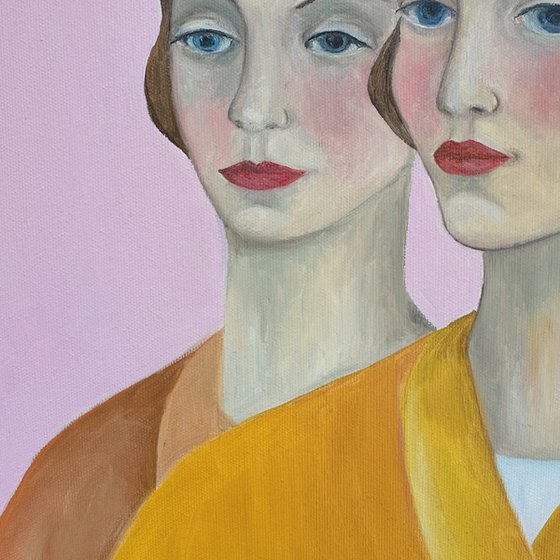 Two Girls on Pink