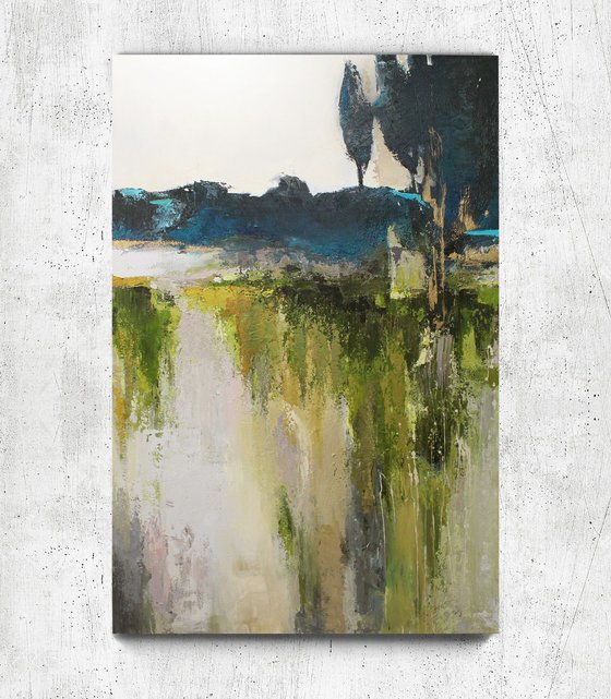 "Northern forest" Green abstract nature art
