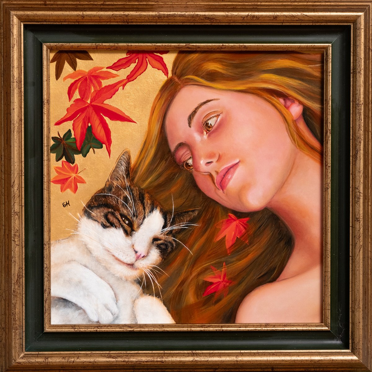 Surrealistic Acrylic Painting , Momiji By Saskia Huitema, 16 X 16, Artwork For Sale On Artfinder