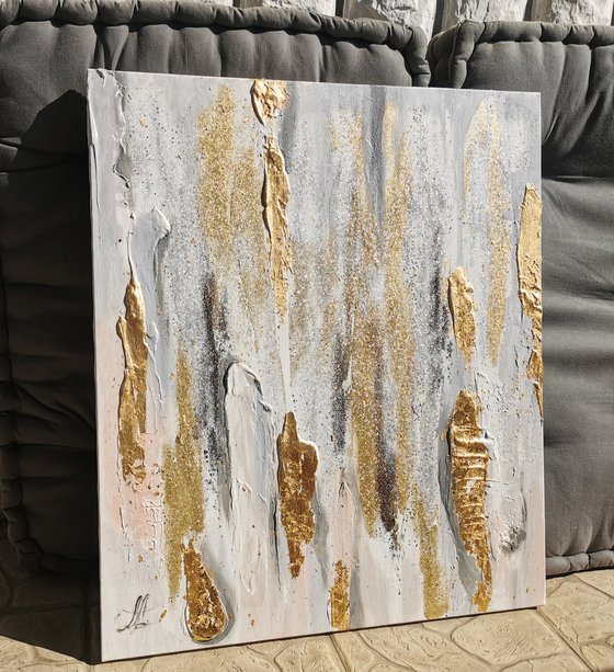 Gold Leaf Abstract, Abstract Wall Art