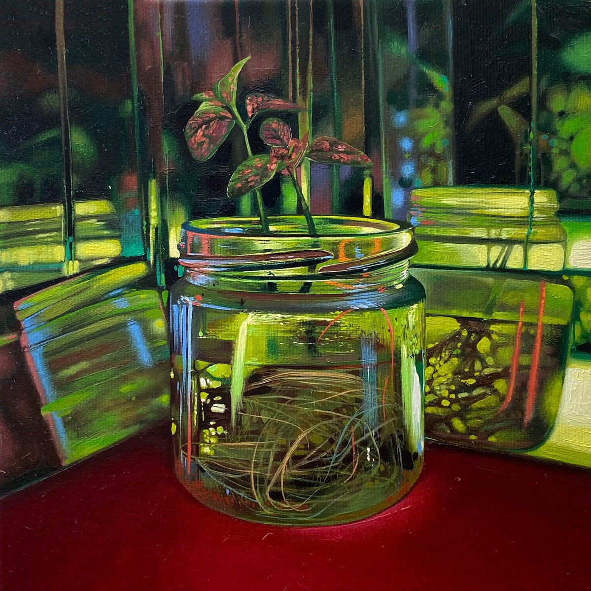 Photorealistic Still Life Oil Painting By Anastasia Parfilo, 8 X 8, The Sprout, Original Artwork