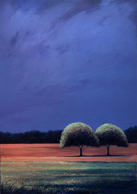 'Solaris Mons High Noon' Summer Landscape Atmospheric Surreal Oil Painting.