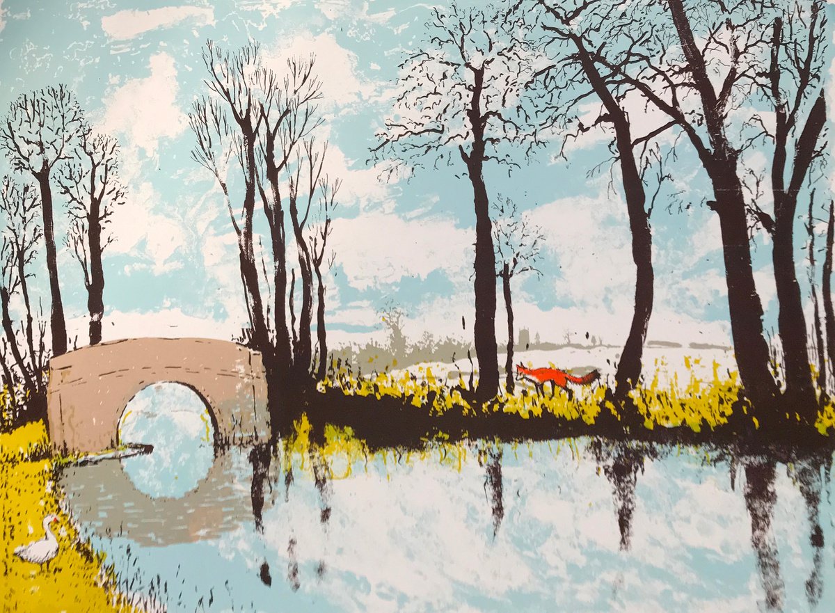 Animal Screenprint By Tim Southall, 28 X 20", The Fox & Goose, Original Artwork