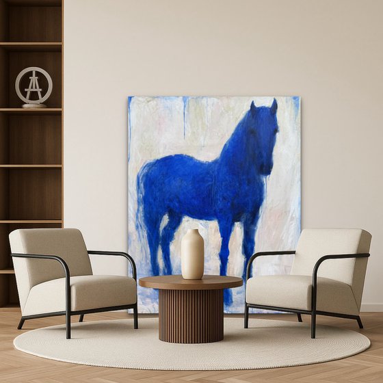 Blue horse. The hole