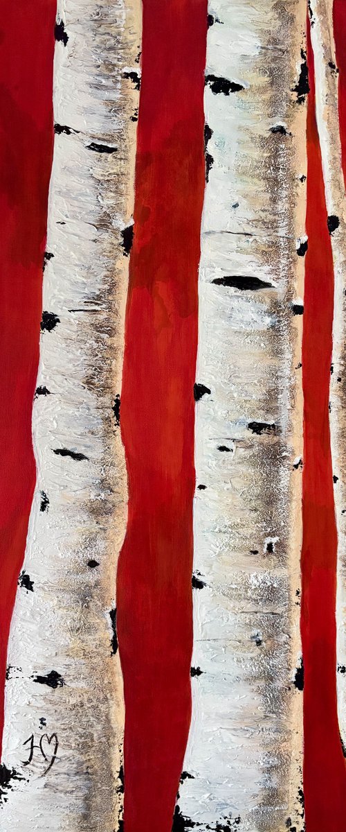 Flaming Aspen by Heather Matthews