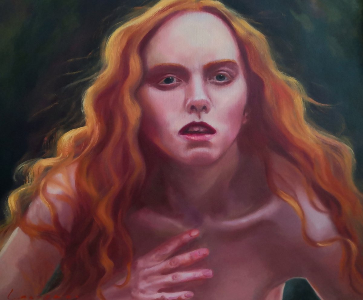 Looking afar. Forest Red-haired Nymph portrait by Jane Lantsman